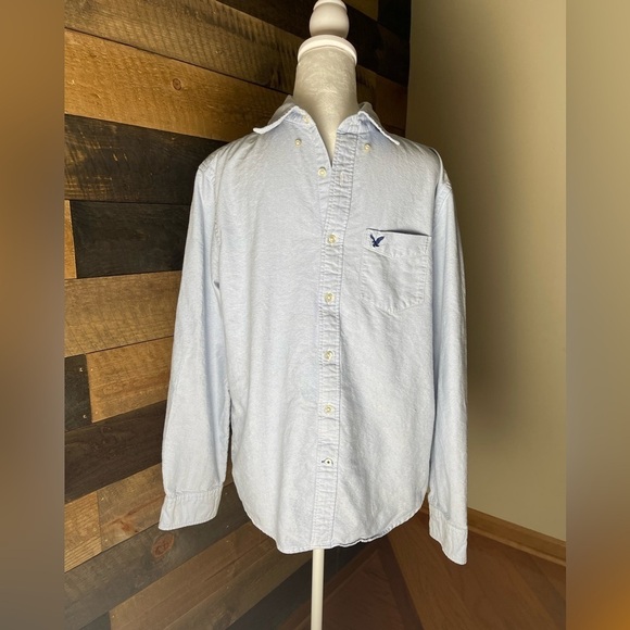 American Eagle Outfitters Other - Men’s American Eagle Classic Fit Button Down Long Sleeve Blue Top Size Medium